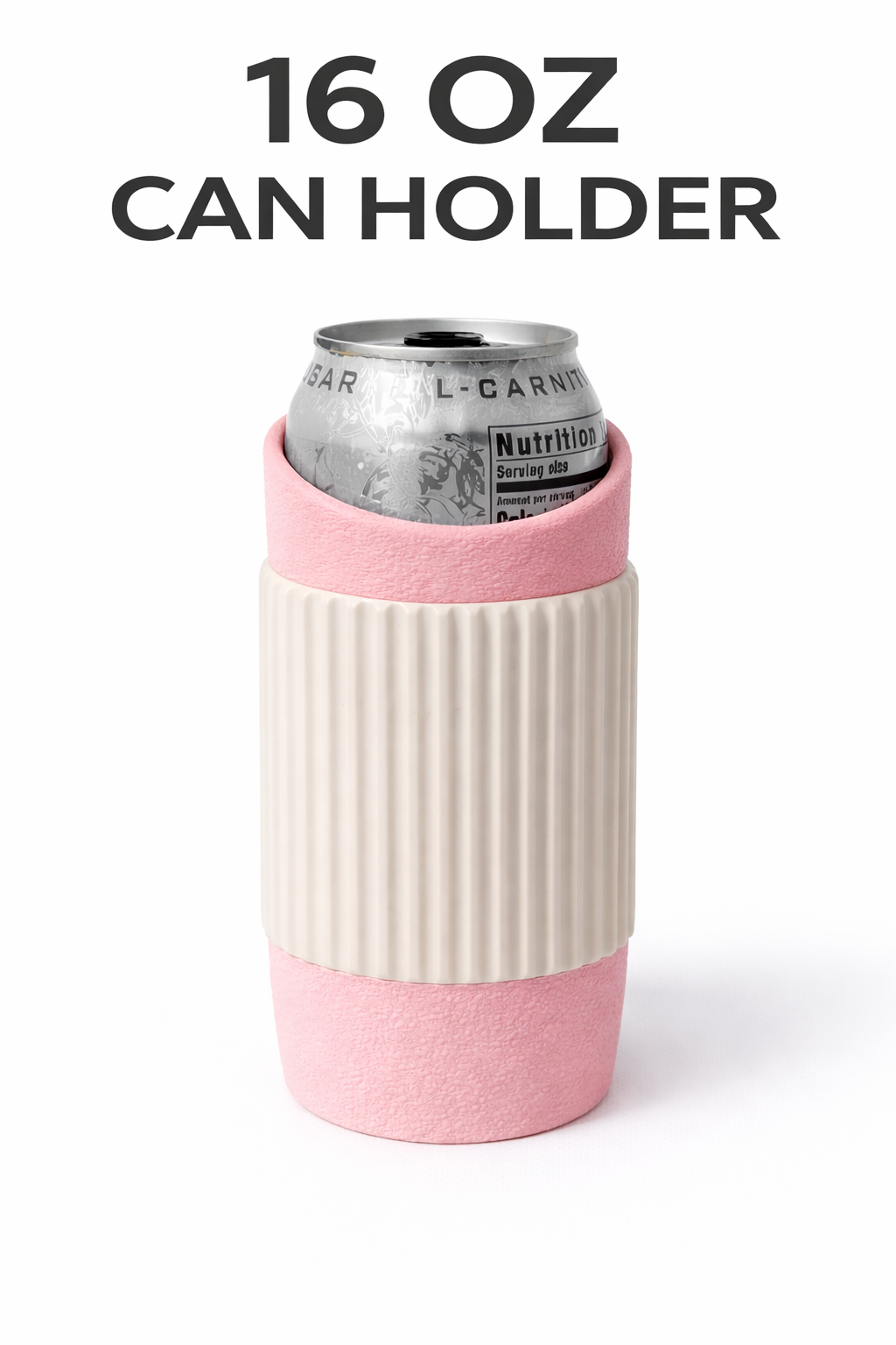 Soft Pink 16oz Can Sleeve – Insulated Energy Drink Holder | Fits Monster, Rockstar & More | Non-Slip Grip